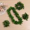4 in 1 Green Hawaiian Party Garland Artificial Leaves Headband Lifelike Leaves Necklace Loop Bracelet
